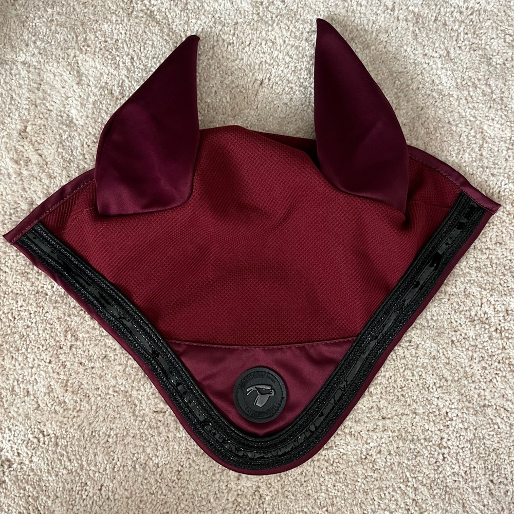 Catago Maroon Equine Ear Bonnet